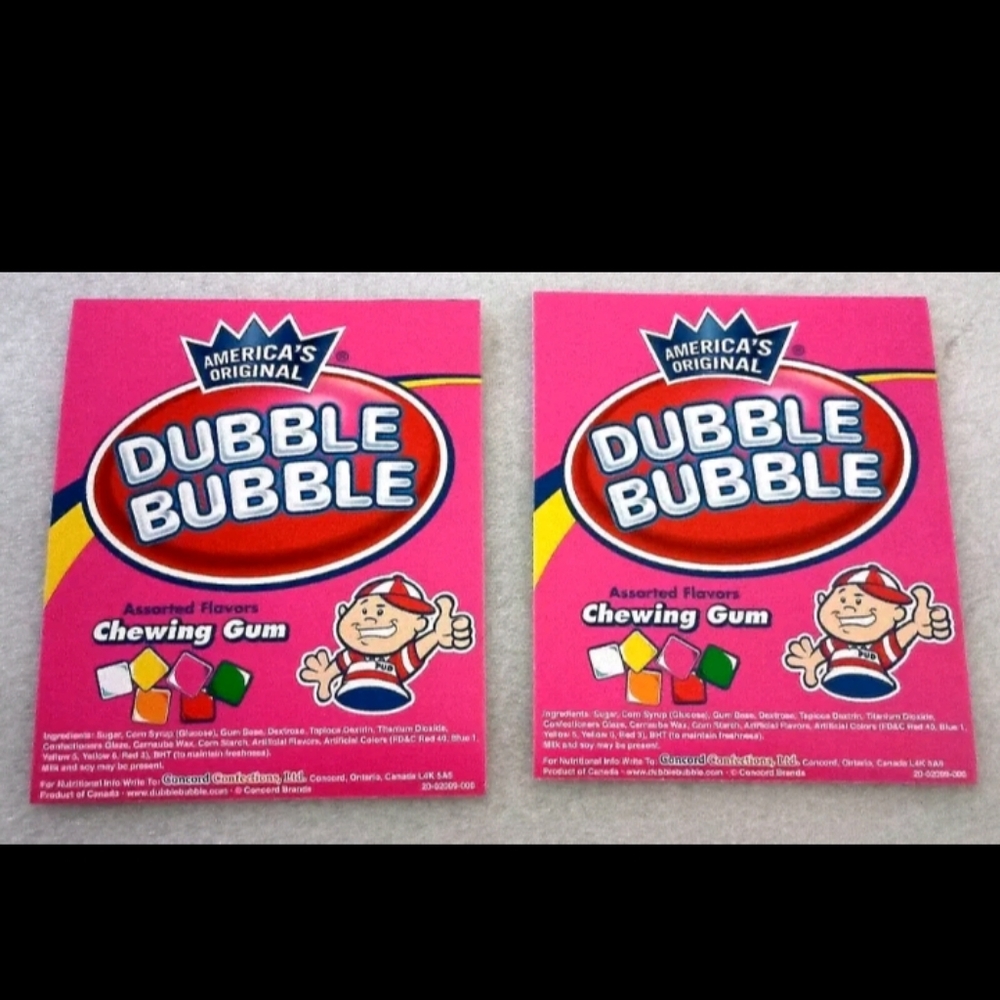 2 Original Dubble Bubble Chewing Gum Machine Vending Display Card 2000s NOS NEW